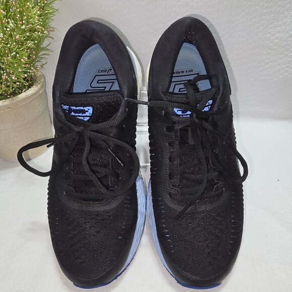 WOMENS ASICS GEL-KAYANO 25 RUNNING SHOES FLYTE FOAM BLACK BLUE SIZE 7.5 EUC - Picture 5 of 11